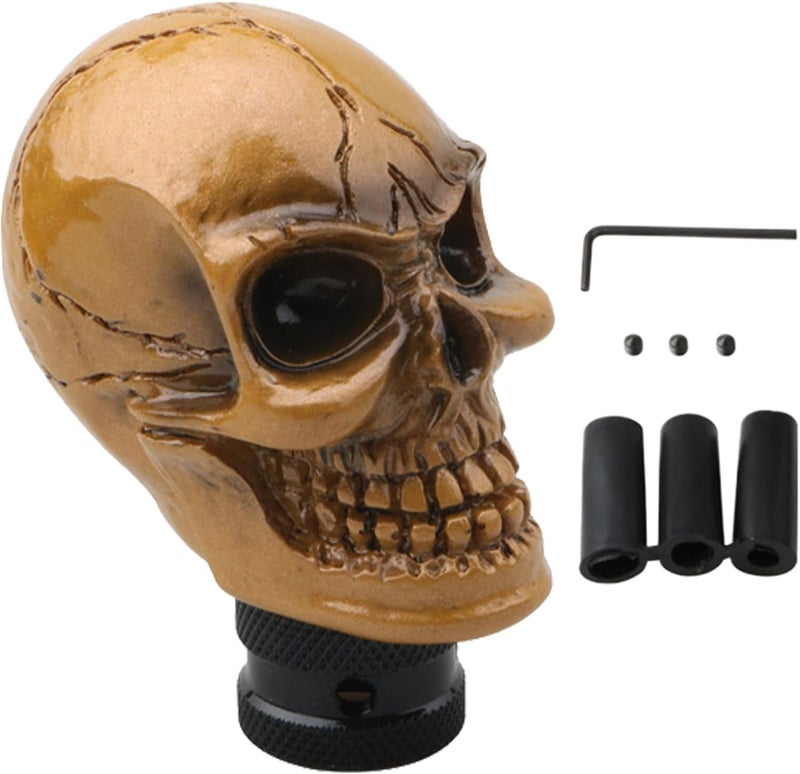 Car Skulls Gear Shift Knob, with Eye-Catching Design, Yellow, Gray, Black, Skeleton Shifter Handle, Decorative Transmission Lever, Easy Installation, for Vehicle Customization - Image 5