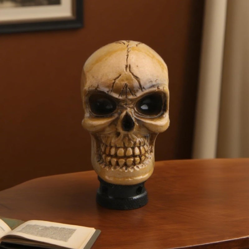 Car Skulls Gear Shift Knob, with Eye-Catching Design, Yellow, Gray, Black, Skeleton Shifter Handle, Decorative Transmission Lever, Easy Installation, for Vehicle Customization - Image 2