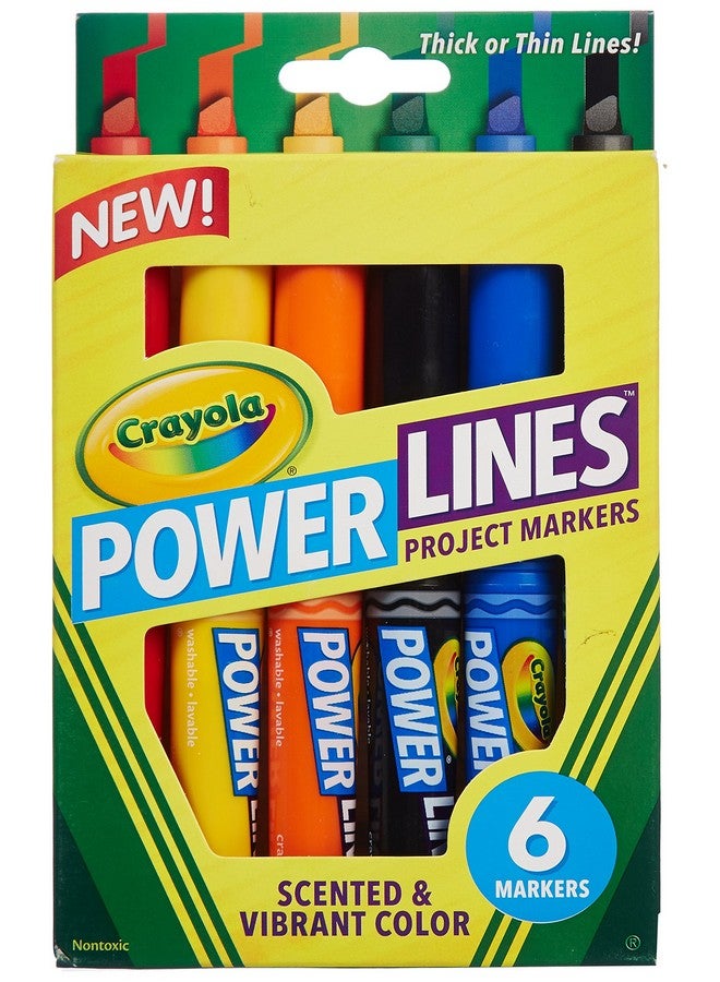 كرايولا أقلام تخطيط قابلة للغسل من كرايولا باور لاينز، متعددة الألوان (6 قطع)
