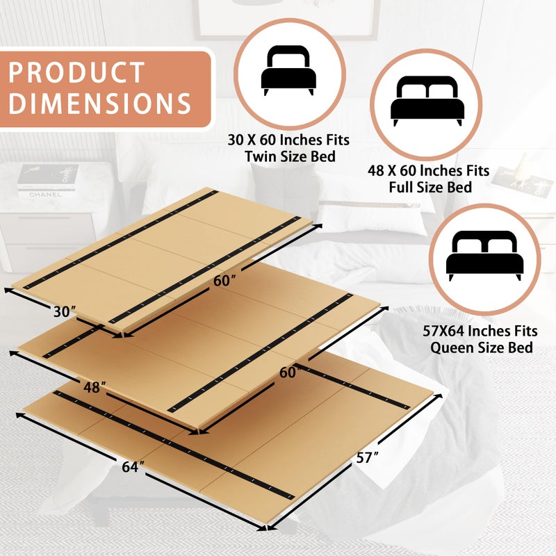 Imperius Foldable Box Spring, Bunkie Board, Bed Support Slats, Bed Boards for Under, Twin (60x30) - Image 2