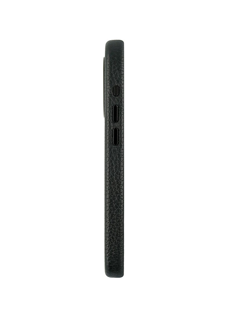 A-CASE - A-Case It’s My Case AMUR Series Magnetic Leather Case for iPhone 15 Pro Max | MagSafe Compatible, Slim Profile, Full Protection, Wireless Charging Ready – Black - Image 1