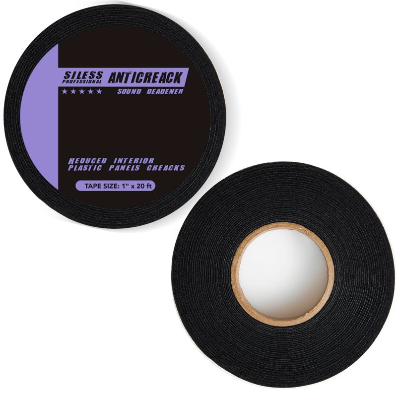 Siless Anticreak Tape 2 Pack 1 inch x 20 ft AntiRattle AntiSqueak Anti Creak for Cars RVs Boats Perfect for Dash Doors Seatbelts Interior Trim Wiring - Image 3