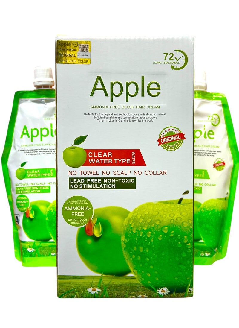 Apple Blossom Naturals Apple Ammonia Free Black Hair Color Cream 1000ml  - Image 1