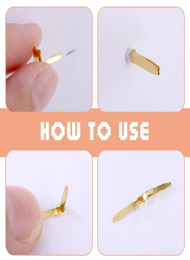 Jeffdad 100pcs Split Pins, Metal Paper Fasteners Mini Brads, 10mm x 8mm Round Scrapbooking Brads for Paper Craft DIY Stamping Scrapbook Office Household Supplies (Five-Pointed Star) - Image 3