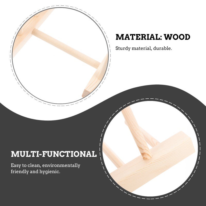 2Pcs Household Multi-functional Shelving Wood Shelf Bowl Dish Shelf for Home - Image 1