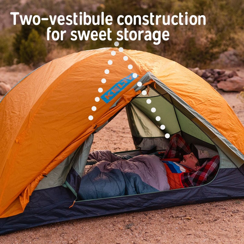 Kelty Wireless Freestanding Camping Tent, 2 4 or 6 Person Size, Huge Interior and Peak Height, Intuitive and Fast to Pitch, Color Coded Setup, 2 Door 2 Vestibule (2-Person) - Image 5