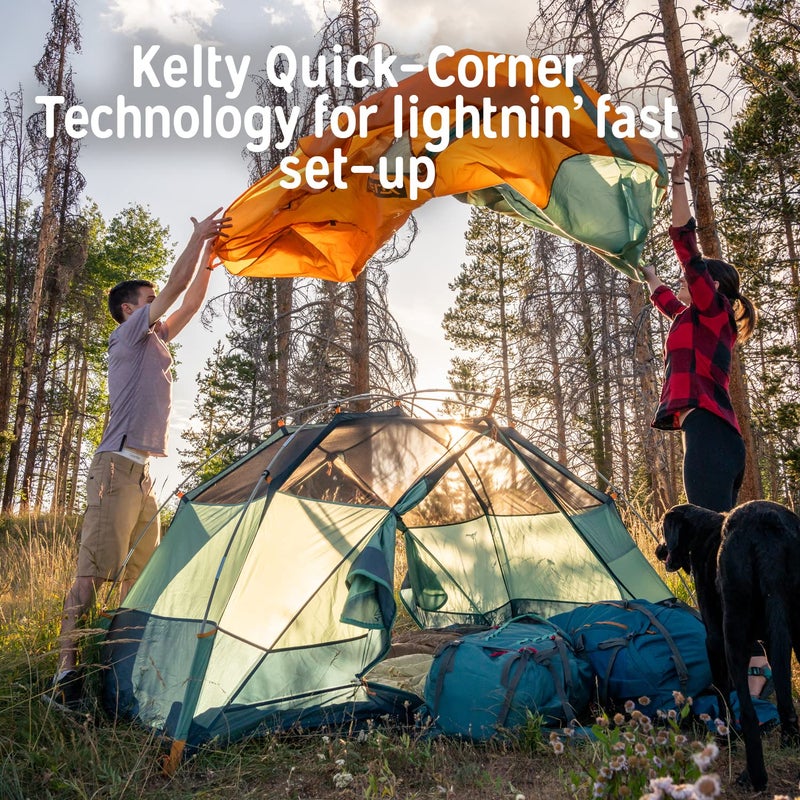 Kelty Wireless Freestanding Camping Tent, 2 4 or 6 Person Size, Huge Interior and Peak Height, Intuitive and Fast to Pitch, Color Coded Setup, 2 Door 2 Vestibule (2-Person) - Image 3