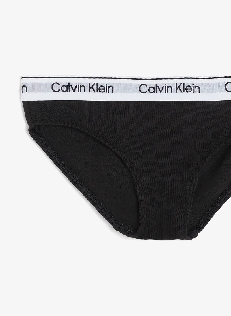 Calvin Klein Jeans Black 2 Pack Girls Bikini Briefs - Icon Cotton Stretch for Women | Best Price UAE