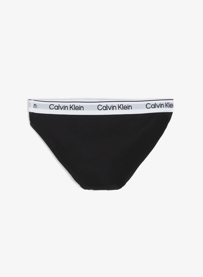 Calvin Klein Jeans Black 2 Pack Girls Bikini Briefs - Icon Cotton Stretch for Women | Best Price UAE