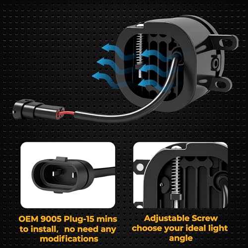 Auto Buero Round Fog Lights for 2016-2023 Toyota Tacoma, 2014-2023 4Runner, 2014-2019 Tundra, 2007-2014 Camry, 2006-2012 RAV4, 2006-2013 Yaris, 2008-2013 Lexus IS-F, Front Bumper Driving Lamp - Image 3