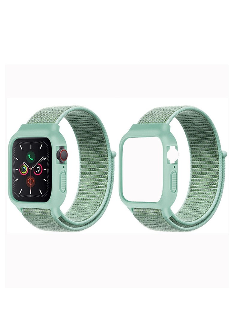 Sport Band and Case for Smart Watch Band 38mm 40mm 41mm, Protective Silicone Bumper Case with Loop Strap for Women Men 