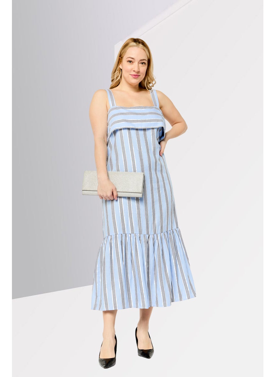 DKNY - Women Stripe Midi Dress, Multicolor - Image 1