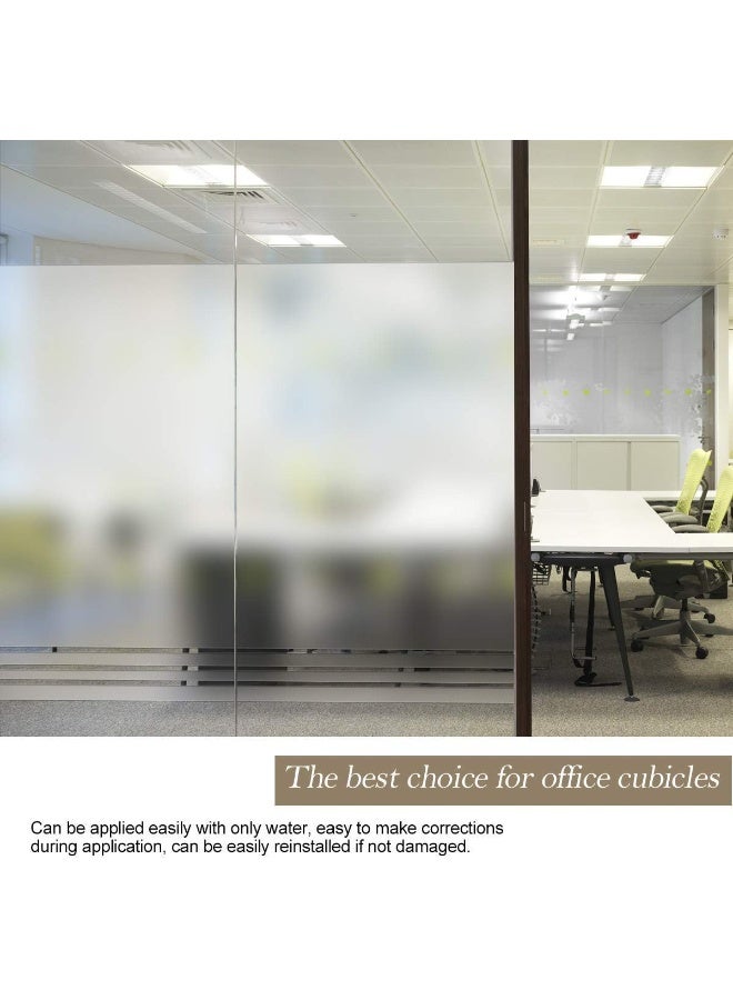 HIDBEA Frosted Window Privacy Film - Non Adhesive Static Cling glass Stickers Sun UV Blocking Heat Control Door Covering Decals for Home Office(35.4 x 98.4 Inch) - Image 5