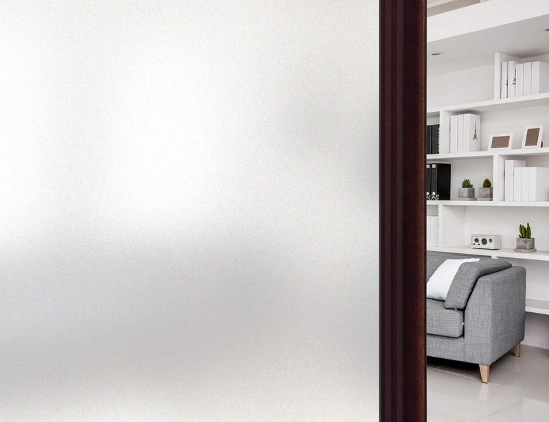 HIDBEA Frosted Window Privacy Film - Non Adhesive Static Cling glass Stickers Sun UV Blocking Heat Control Door Covering Decals for Home Office(35.4 x 98.4 Inch) - Image 1