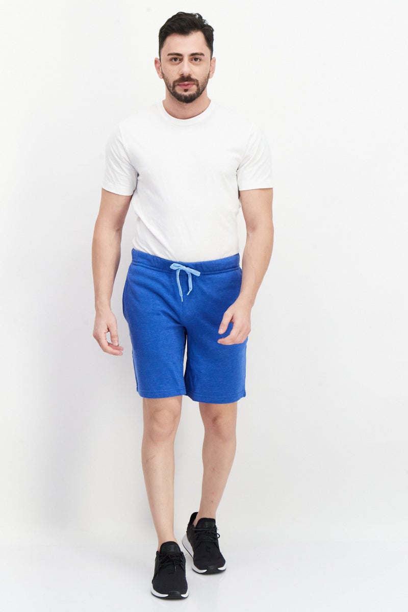 Tailorbyrd Men Fleece Drawstring Basic Shorts, Royal Blue - Image 2