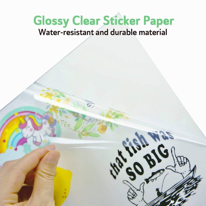KOALA PAPER Koala 95% Clear Sticker Paper for Inkjet Printer - Waterproof Printable Vinyl Sticker Paper - 8.5x11 Inch, 50 Sheets, Transparent Glossy - Easy to Use for DIY Personalized Decals - Image 2
