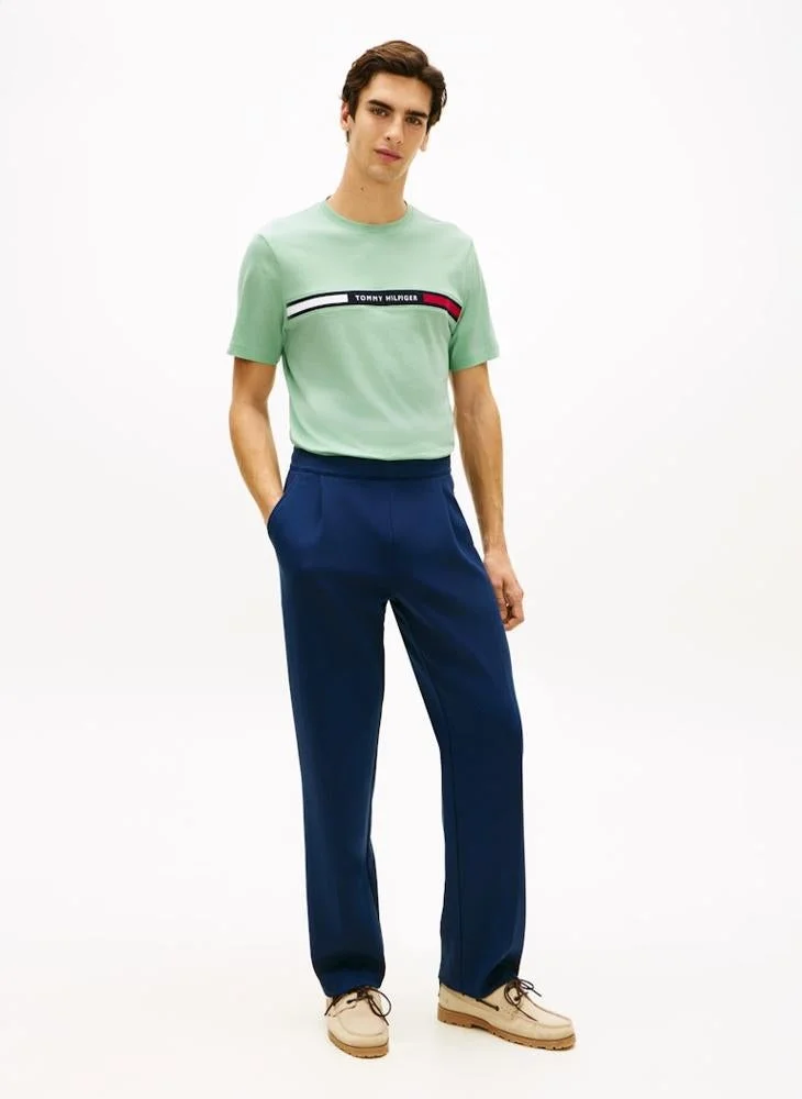 Tommy Hilfiger Crushed Mint Logo Embroidery Insert Jersey T-Shirt for Men | Best Price UAE