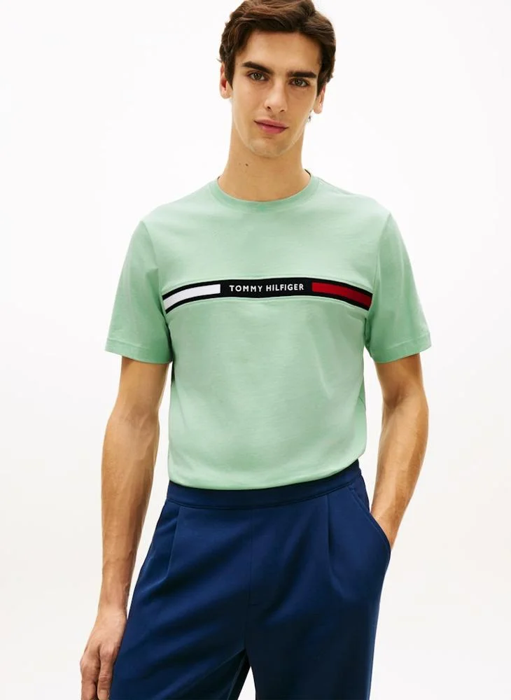 TOMMY HILFIGER Logo Embroidery Insert Jersey T-Shirt