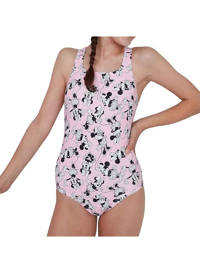 سبيدو زي سباحة/زي سباحة ميني ماوس من ديزني للبنات (وردي فاتح/أسود، من 15 إلى 16 عامًا) - Image 1