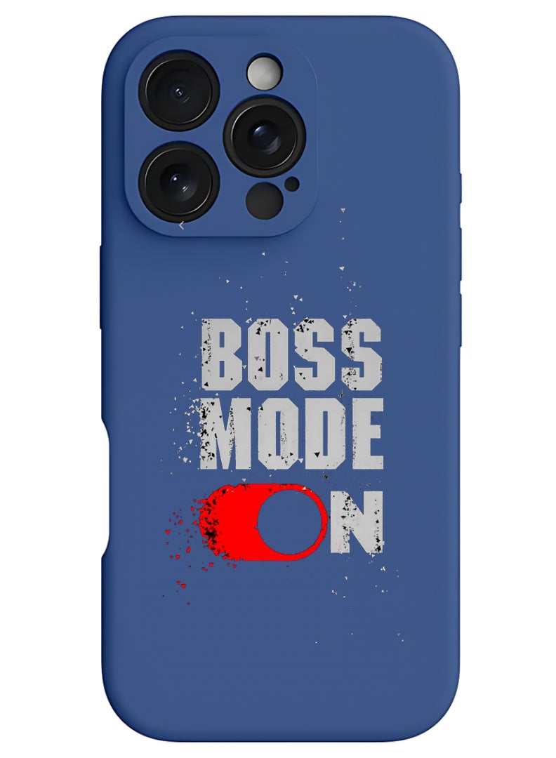 Theodor iPhone 16 Pro Max Blue Protective Slim Fit Case Liquid Silicone Cover with Full Body Protection Anti-Scratch Shockproof Case For iPhone - Boss Mode - Image 1