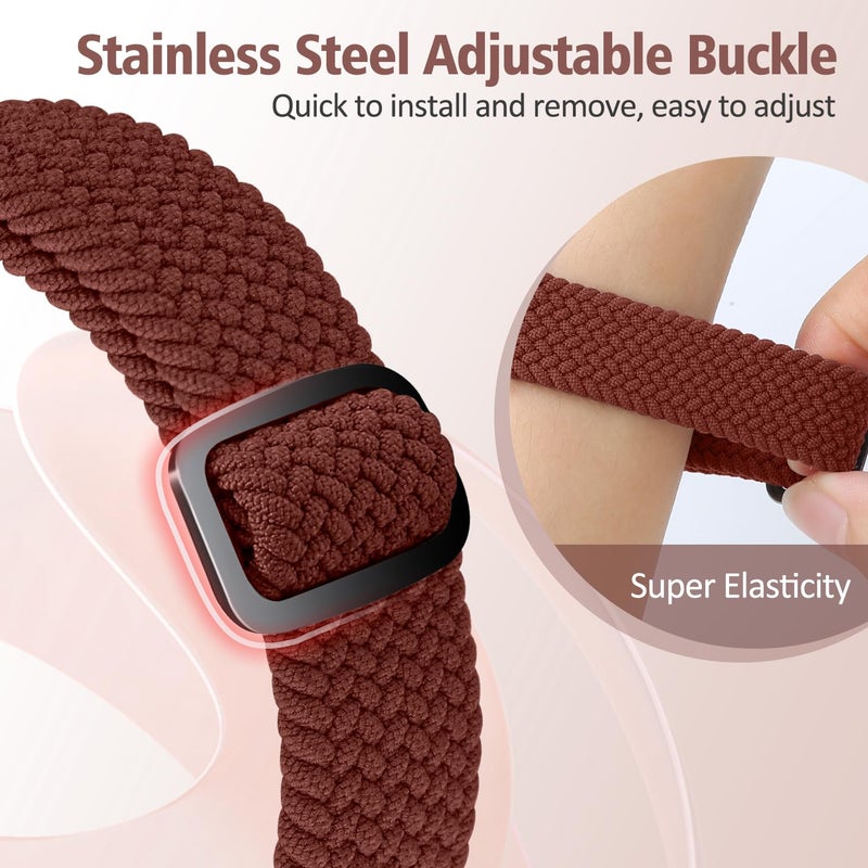 VNDAPT Elastic Braided Bands Compatible with Fitbit Charge 5/Fitbit Charge 6 for Women Men, Breathable Adjustable Stretchy Nylon Loop Sport Replacement Wristbands for Fitbit Charge 6 Charge 5 Straps - Image 5