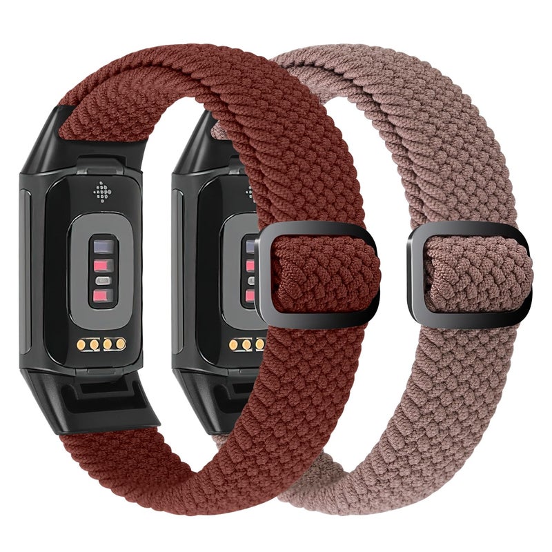VNDAPT Elastic Braided Bands Compatible with Fitbit Charge 5/Fitbit Charge 6 for Women Men, Breathable Adjustable Stretchy Nylon Loop Sport Replacement Wristbands for Fitbit Charge 6 Charge 5 Straps - Image 2