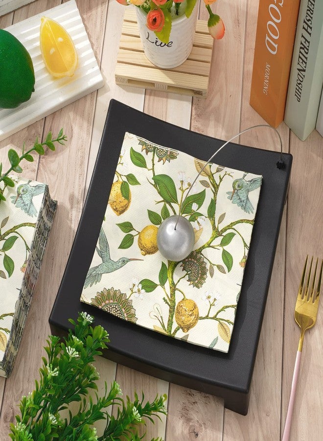 AnyDesign مجموعة 80 من مناديل الغداء الليمونية القابلة للتصرف من AnyDesign، مناديل ورقية زرقاء على شكل طائر، تصميم رجعي، زينة صيفية، مناديل يد لتناول العشاء والحلويات، لوازم حفلات موسمية، 6.5 × 6.5 بوصة (A1695) - Image 3