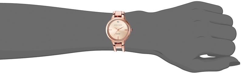 Anne Klein Women's AK/2626RGRG Diamond-Accented Dial Rose Gold-Tone Open Bangle Watch - Image 2