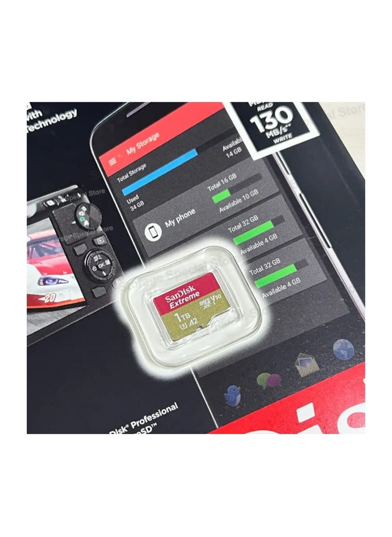 ماركة غير محددة بطاقة ذاكرة   Extreme  MicroSDXC بسعة 1تيرابايت، سرعة قراءة 170 ميجابايت/ثانية، سرعة كتابة 90 ميجابايت/ثانية مع محول  - Image 4