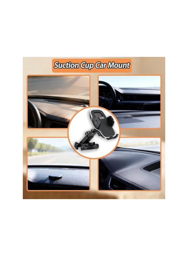 S-TOP 1 Pcs Car Mount Phone Holder with 360° Rotation Strong Suction Cup for Dashboard Windshield - Compatible with most smartphones - Image 4