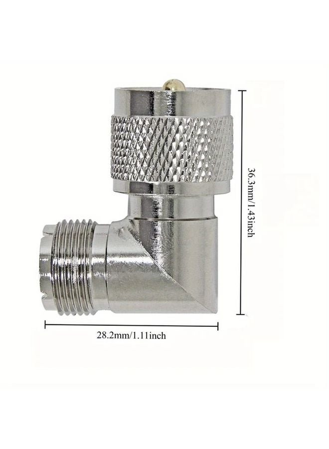 قطعتان PL259 محول محوري زاوية قائمة ذكري UHF إلى أنثى بزاوية 90 درجة - Image 5