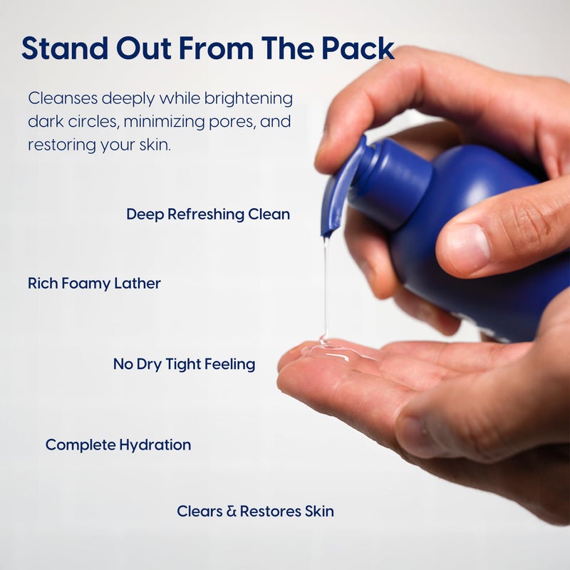 Strive Hydrating Men's Face Wash - Deep Cleans Pores, Exfoliates & Brightens - Refreshing Aloe Vera, Hyaluronic Acid & Niacinamide - Fragrance Free Men's Skincare - 200ml - Image 4