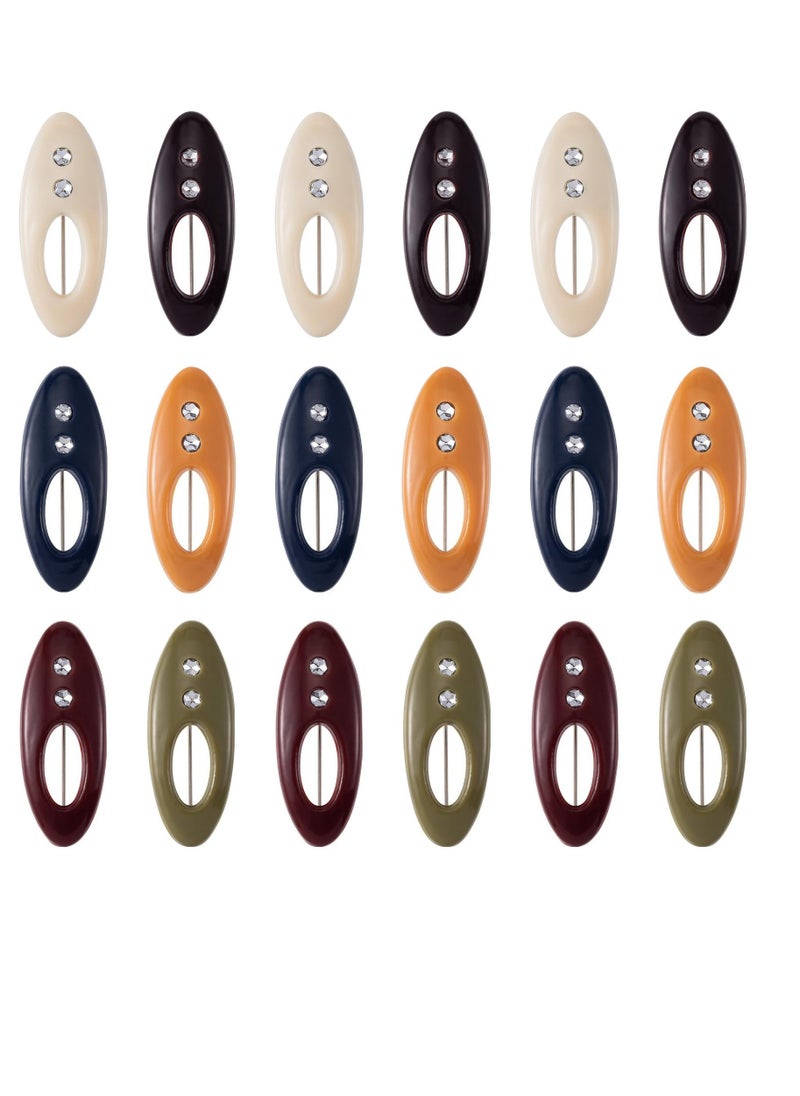 Excefore Fashion Hijab Pins, 18 Pcs 6 Color Assorted Scarf Safety Pins, Brooch Pins Scarf Pins Clips Safety Locking, Baby Cloth Nappy Pin for Women Muslim Scarf Clothing, Hollow Mixed Color with Rhinestone - Image 1