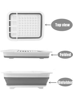 Generic Collapsible Drying Dish Storage Rack, Dish Drainer Dinnerware Basket For Kitchen Counter and Campers Portable Dinnerware Organizer (Grey)  - Image 3
