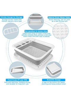 Generic Collapsible Drying Dish Storage Rack, Dish Drainer Dinnerware Basket For Kitchen Counter and Campers Portable Dinnerware Organizer (Grey)  - Image 4