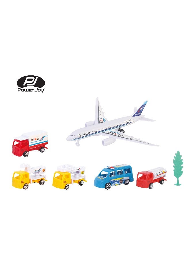 Power Joy Plastic Airport Set 7 Pieces – Vehicle Playset Toy for Kids Ages 3+ - Image 2