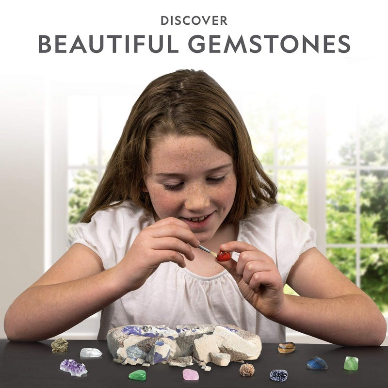 Blue Marble NATIONAL GEOGRAPHIC Mega Gemstone Dig Kit – Dig Up 15 Real Gemstones and Crystals, Science Kit for Kids, Gem Digging Kit, Gift for Girls and Boys, Mining Kit, Rock Collection - Image 5