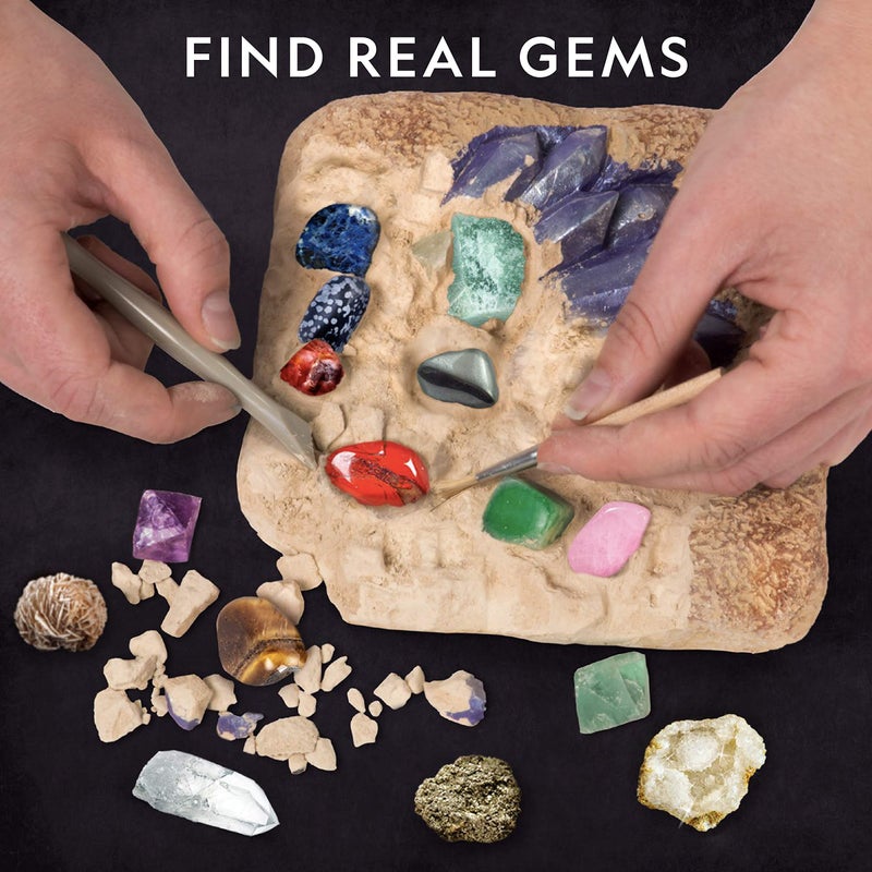 Blue Marble NATIONAL GEOGRAPHIC Mega Gemstone Dig Kit – Dig Up 15 Real Gemstones and Crystals, Science Kit for Kids, Gem Digging Kit, Gift for Girls and Boys, Mining Kit, Rock Collection - Image 2