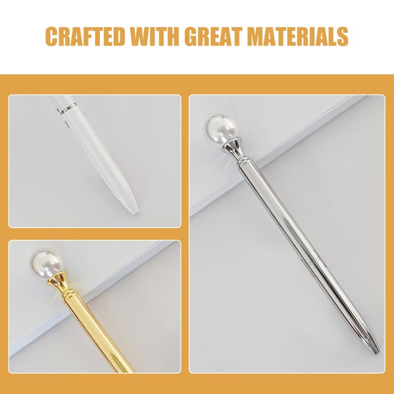 5 Pcs Pearl Finish Metal Ballpoint Pen Set For Women Writing Office Home Use - Image 4