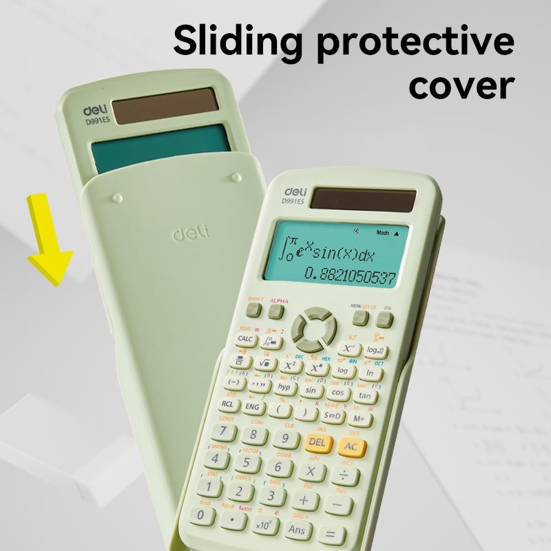 Deli D991ES Scientific Calculator 417 Functions Dual Power LCD Display for Students and Professionals - Image 3