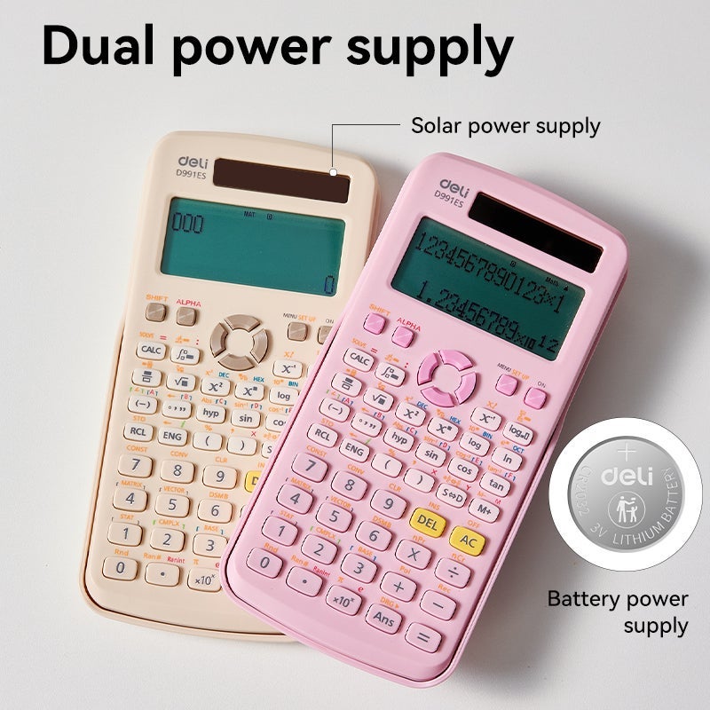 Deli D991ES Scientific Calculator 417 Functions Dual Power LCD Display for Students and Professionals - Image 4