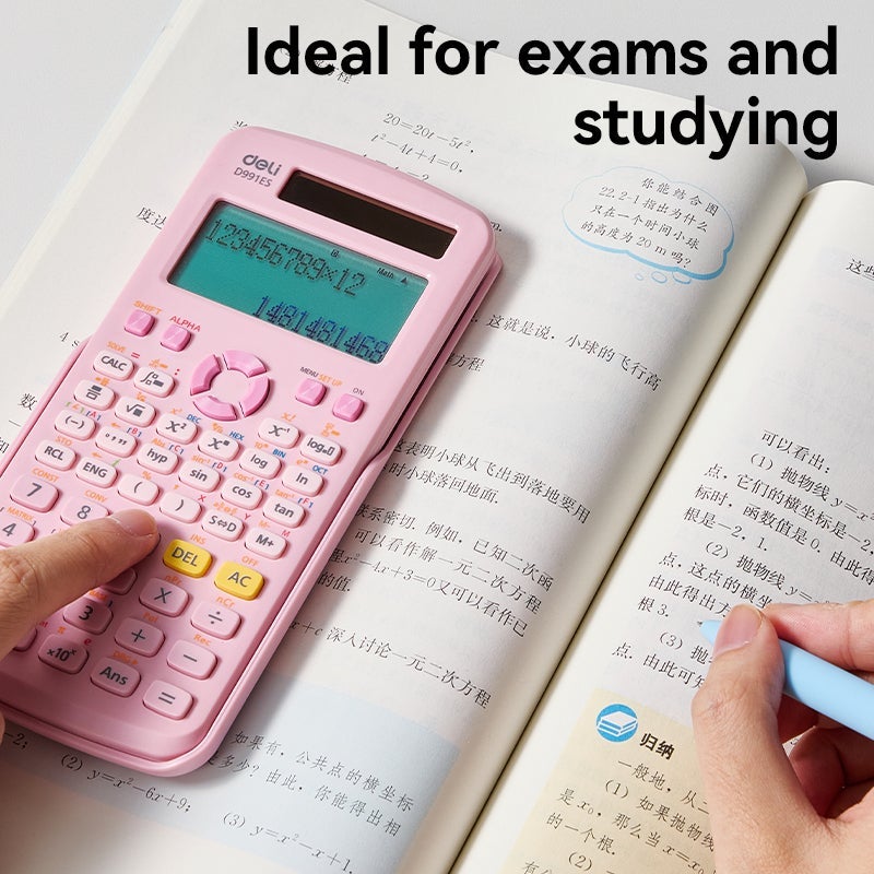 Deli D991ES Scientific Calculator 417 Functions Dual Power LCD Display for Students and Professionals - Image 2