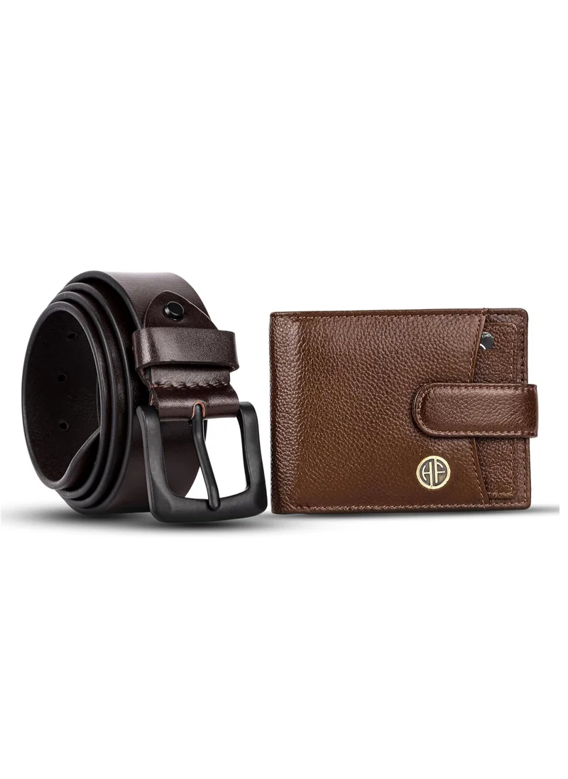 HAMMONDS FLYCATCHER Gift for Men Combo - Genuine Leather Wallet and Belt Combo for Men - Leather Belt for Men - Ramadan, Eid, Birthday Special Gift Ideas | V2NY