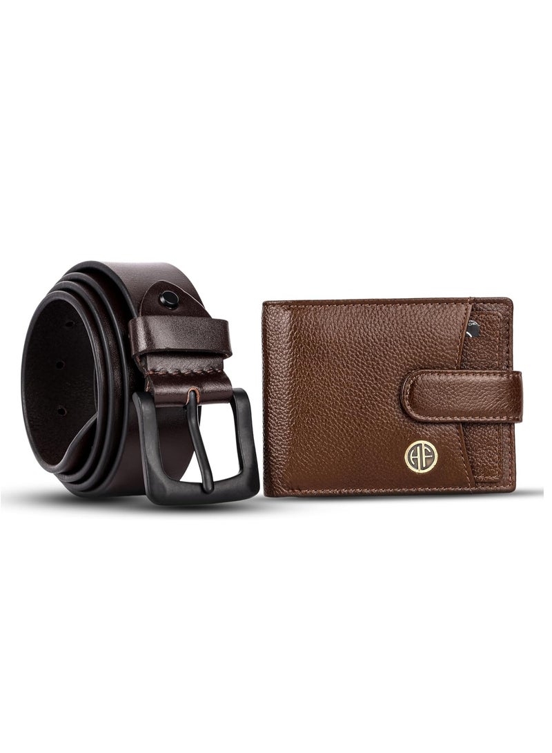  هاموندز فلاي كاتشر طقم محفظة وحزام جلد طبيعي للرجال - Image 1