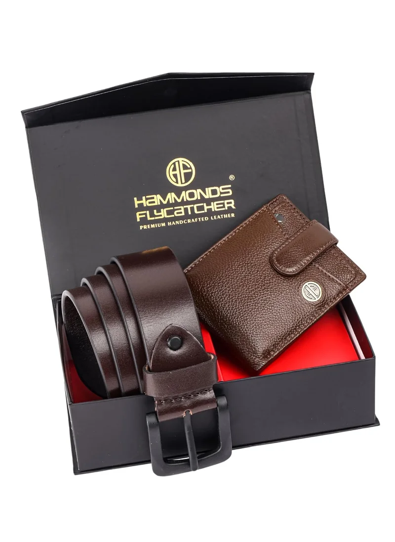 HAMMONDS FLYCATCHER Gift for Men Combo - Genuine Leather Wallet and Belt Combo for Men - Leather Belt for Men - Ramadan, Eid, Birthday Special Gift Ideas | V2NY