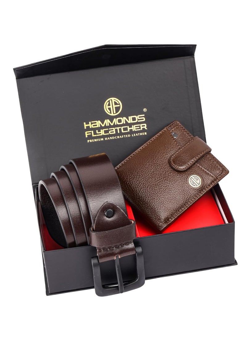  هاموندز فلاي كاتشر طقم محفظة وحزام جلد طبيعي للرجال - Image 2