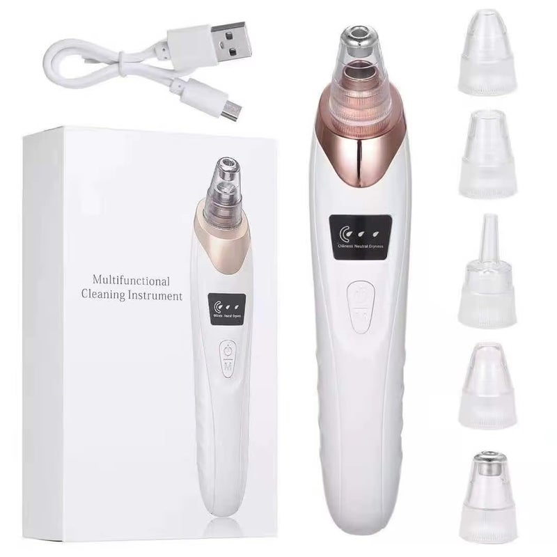 Derovan Electric Blackhead Remover Vacuum – USB Rechargeable Facial Pore Cleaner with 5 Suction Levels & 4 Replaceable Probes, Gentle Acne & Blackhead Extractor Tool - Image 4