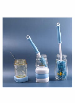 Excefore Silicone Soft Touch Bottle Brush, Baby Bottle Cleaning Brush, Long Handle Kitchen Cleaner Silicone Brush for Washing Glass, Baby Bottles, Mugs, Narrow Neck Water Sport Bottles, Set of 3  - Image 3