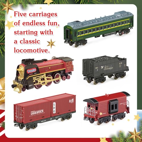 TALGIC Train Set Remote Control Train Toys for Boys with Steam Lights and Sound Fancy Tracks Christmas Train Sets for Around The Tree Model Trains for 3 4 5 6 7 8 KidsToddlers - Image 5