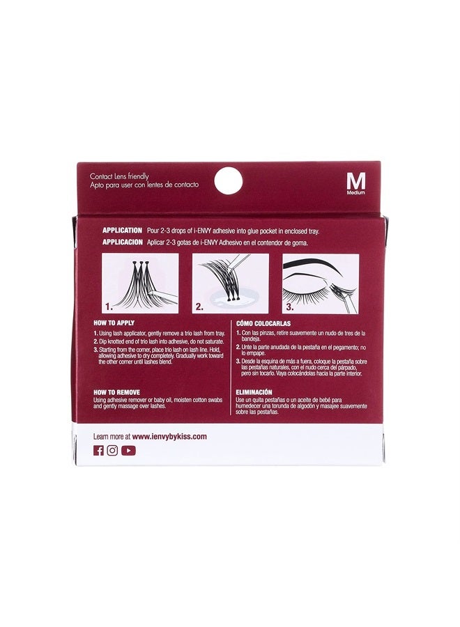 KISS i-ENVY by KISS Trio Lash Classic Medium 30 Lashes (Pack of 6) Natural Style 3X Faster Easier Application - Image 5